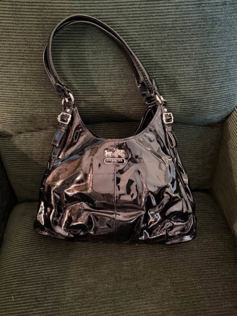 Coach Black Patent Leather Shoulder Bag